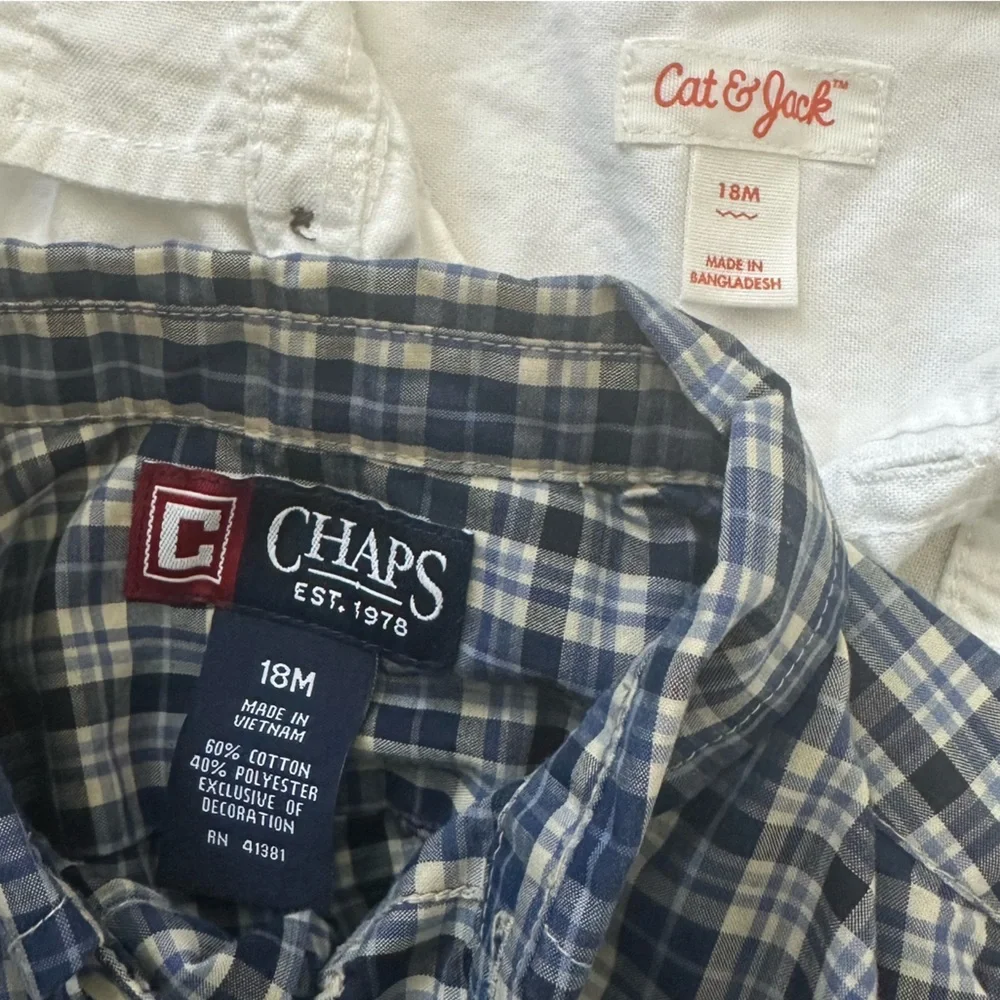 Button down shirt bundle, size 18M - Cat & Jack and Chaps